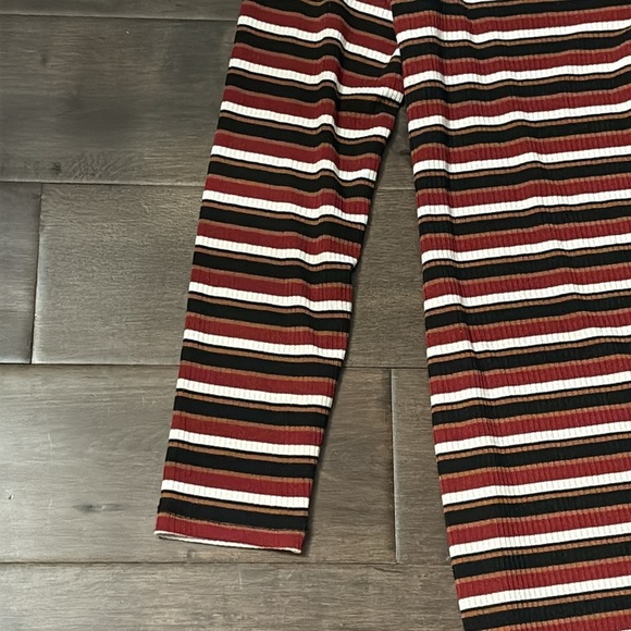 Garage long sleeve dress size XL, button c-neck, stripes black brown white red - Picture 4 of 8